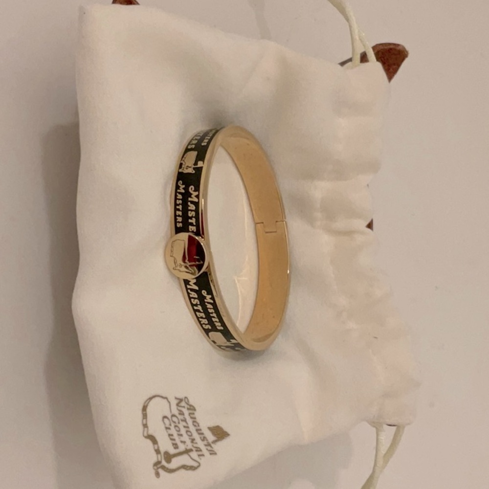 RARE Masters Black Enamel Bangle Bracelet